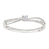 Round Diamond Prong Set Engagement Ring with Side Stones in UK Hallmarked 9ct White Gold